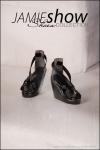 JAMIEshow - Demi - Black Wedge Sandal - обувь